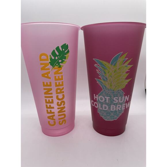 Starbucks HAWAII Reusable Tumbler Cold Cup Set Of 2 Love Aloha No Straws/Lids - Picture 1 of 10